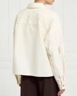 Discount Dunnes Stores Gallery Frieda Cream Embroidered Cotton Shacket