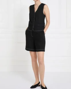New Dunnes Stores Gallery Linen Blend Contrast Stitch Waistcoat