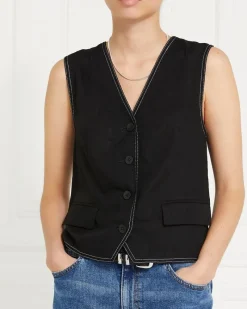 New Dunnes Stores Gallery Linen Blend Contrast Stitch Waistcoat
