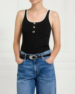 Discount Dunnes Stores Gallery Sylvie Gold Button Cotton Vest