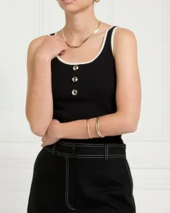 Discount Dunnes Stores Gallery Sylvie Gold Button Cotton Vest
