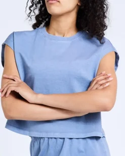 Fashion Dunnes Stores Garment Dyed Cotton Cropped Co-Ord T-Shirt