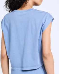 Fashion Dunnes Stores Garment Dyed Cotton Cropped Co-Ord T-Shirt
