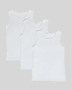 Discount Dunnes Stores Girls Thermal Sleeveless Vests - Pack Of 3 (2-14 Years)