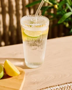 Online Dunnes Stores Glass With Straw And Lid