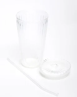Online Dunnes Stores Glass With Straw And Lid