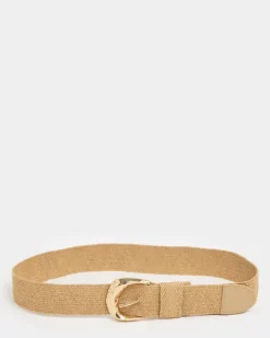 Online Dunnes Stores Gold Buckle Raffia Belt