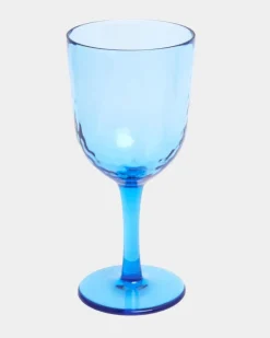 Sale Dunnes Stores Hammered Blue Tint Wine Glass