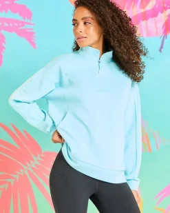 Fashion Dunnes Stores Helen Steele Blue Neon Half Zip Sweatshirt