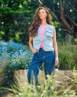 Outlet Dunnes Stores Helen Steele Denim Utility Waistcoat Jacket