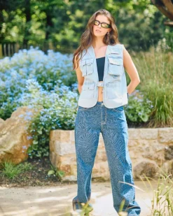 Discount Dunnes Stores Helen Steele Mid Rise Wide Leg Printed Jeans
