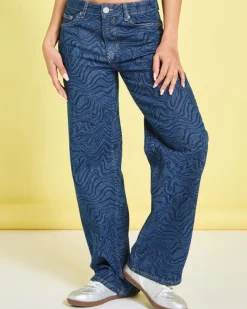 Discount Dunnes Stores Helen Steele Mid Rise Wide Leg Printed Jeans