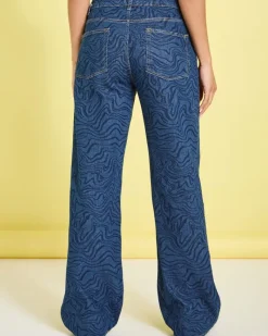 Discount Dunnes Stores Helen Steele Mid Rise Wide Leg Printed Jeans