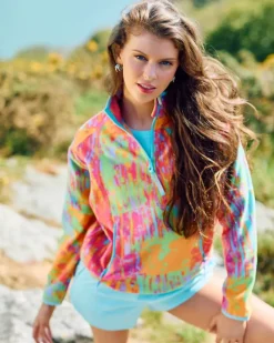 Fashion Dunnes Stores Helen Steele Print Half Zip Micro Fleece