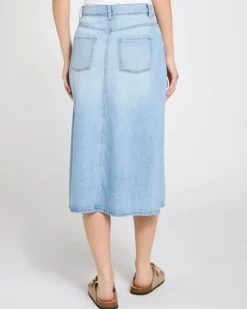 Clearance Dunnes Stores High Waisted Denim Midi Skirt