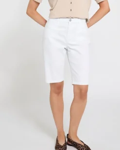 Best Dunnes Stores High Waisted Twill White Knee Shorts