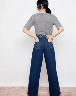 Best Dunnes Stores Joanne Hynes Double Denim Crystal Embellished Two Tone Jean