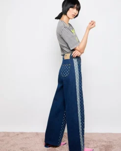 Best Dunnes Stores Joanne Hynes Double Denim Crystal Embellished Two Tone Jean