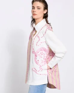 Best Dunnes Stores Joanne Hynes The Cut Away Pinstripe Heirloom Embroidered Shirt