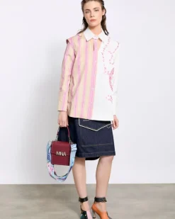 Best Dunnes Stores Joanne Hynes The Cut Away Pinstripe Heirloom Embroidered Shirt