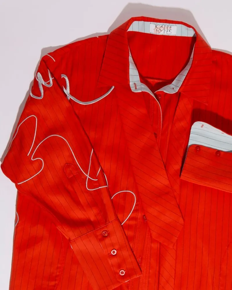 Discount Dunnes Stores Joanne Hynes 'Dopamine' Embroidered Pinstripe Shirt And Tie