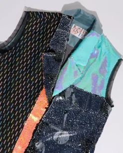 Best Dunnes Stores Joanne Hynes 'Dopamine' Panelled Denim And Sequin Sleeveless Blazer