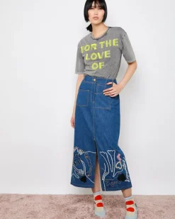 Discount Dunnes Stores Joanne Hynes 'Tiger Lady' Embellished Denim Skirt