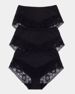 Sale Dunnes Stores Lace Midi Briefs - Pack Of 3