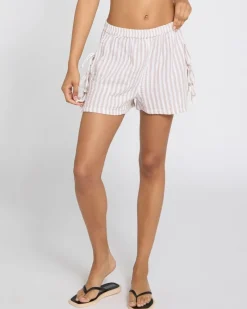Fashion Dunnes Stores Lace Up Yarn Dyed Shorts