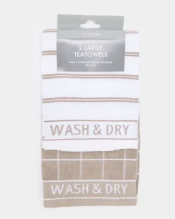 Hot Dunnes Stores Large Terry Tea Towels - Pack Of 2