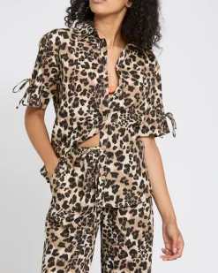 Fashion Dunnes Stores Leopard Co-Ord Shirt