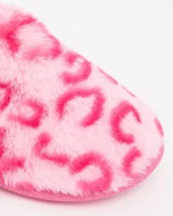 Fashion Dunnes Stores Leopard Fur Slider (Size 8-5)