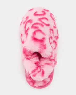 Fashion Dunnes Stores Leopard Fur Slider (Size 8-5)