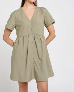 Online Dunnes Stores Linen Blend Button Through Mini Dress