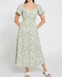 Online Dunnes Stores Linen Blend Print Midi Dress