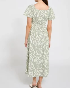 Online Dunnes Stores Linen Blend Print Midi Dress