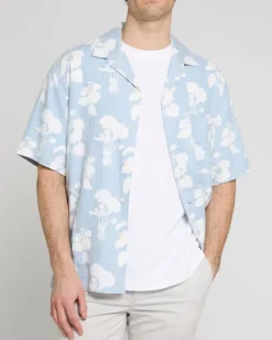 Online Dunnes Stores Linen Blend Print Shirt
