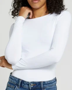 Clearance Dunnes Stores Long Sleeve Crew Neck Polyamide Fitted Top