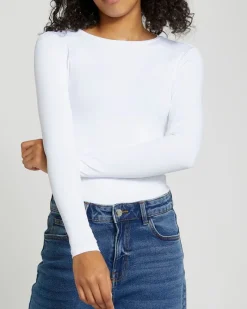 Clearance Dunnes Stores Long Sleeve Crew Neck Polyamide Fitted Top