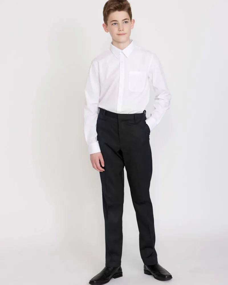 Discount Dunnes Stores Longer Leg Stretch Regular Leg Trousers (3-17 Years)
