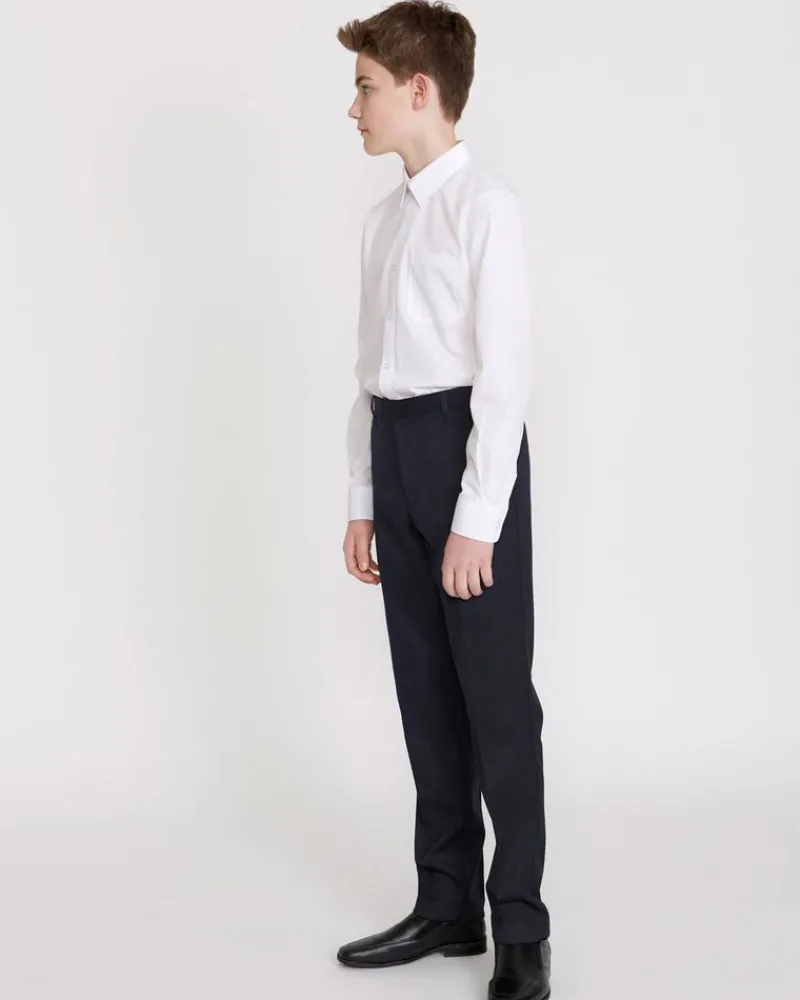 Discount Dunnes Stores Longer Leg Stretch Regular Leg Trousers (3-17 Years)