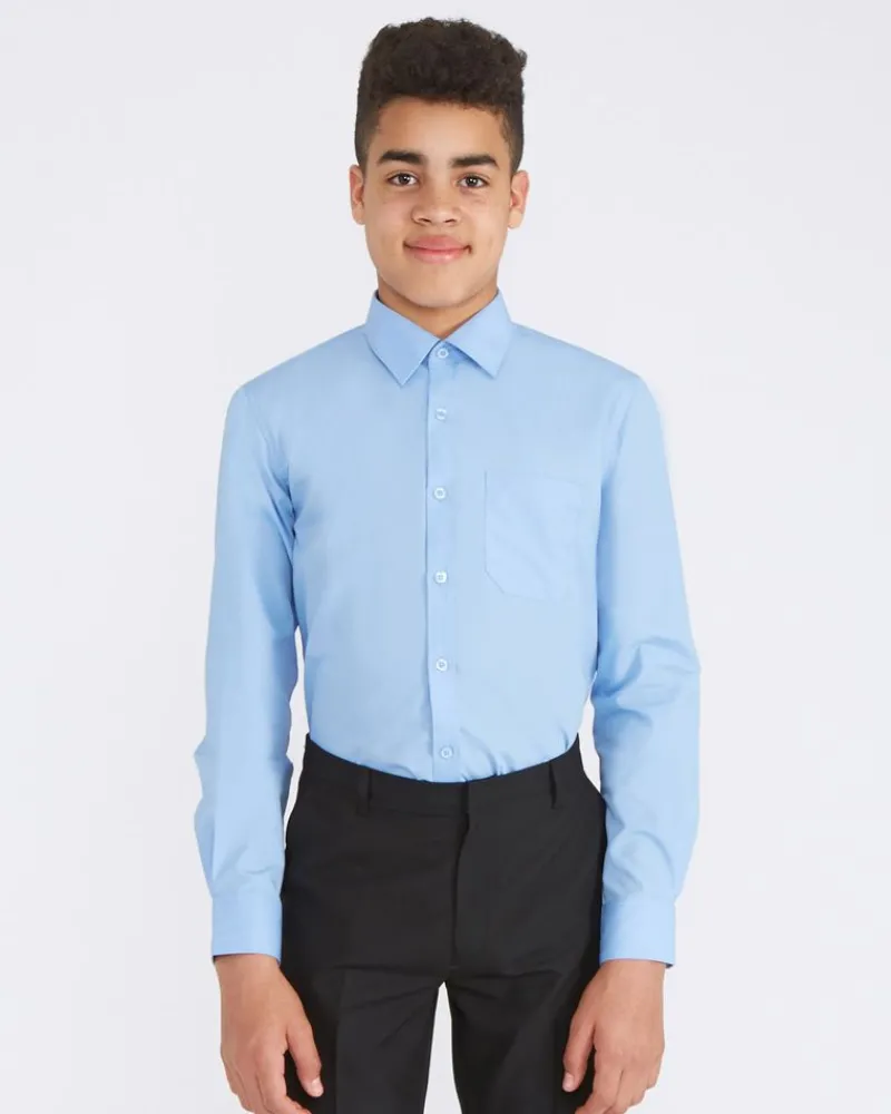 Fashion Dunnes Stores Long-Sleeved Non Iron Shirt - Pack of 3 - (4-16 Years)