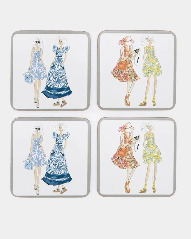 New Dunnes Stores Paul Costelloe Living Lady Coasters - Pack Of 4