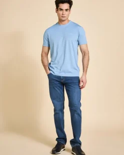 Fashion Dunnes Stores Paul Costelloe Living Light Blue Crew Neck T-Shirt