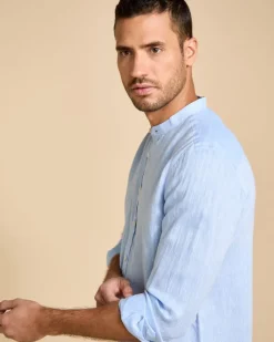 Best Dunnes Stores Paul Costelloe Living Men Long Sleeve Linen Grandad Shirt