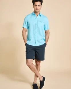 Hot Dunnes Stores Paul Costelloe Living Men Short Sleeve Solid Linen Shirt