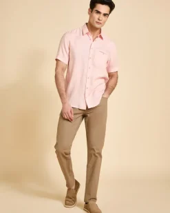 Hot Dunnes Stores Paul Costelloe Living Men Short Sleeve Solid Linen Shirt