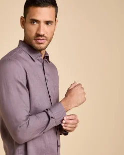 Fashion Dunnes Stores Paul Costelloe Living Men Long Sleeve Linen Solid Shirt
