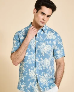 Sale Dunnes Stores Paul Costelloe Living Men Short Sleeve Linen Print Shirt