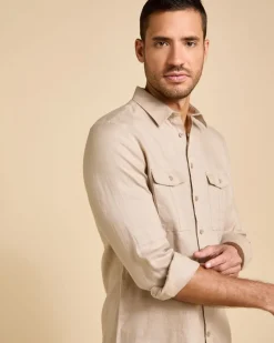 Hot Dunnes Stores Paul Costelloe Living Men Linen Shirt With Chest Pockets